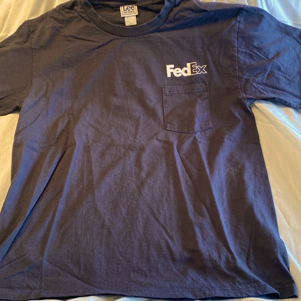 Fed Ex black workers pocket t-shirt , size L $12